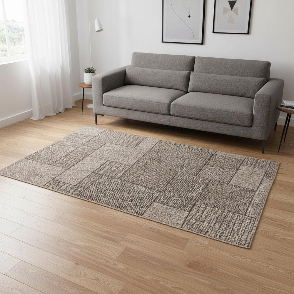 5' X 8' Grey Geometric Patterns Area Rug — view 6