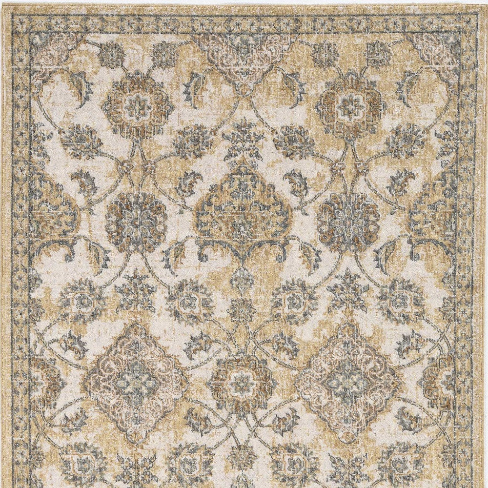 2' X 3' Ivory Sand Vintage Wool Accent Rug