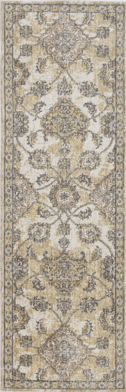 2' X 3' Ivory Sand Vintage Wool Accent Rug