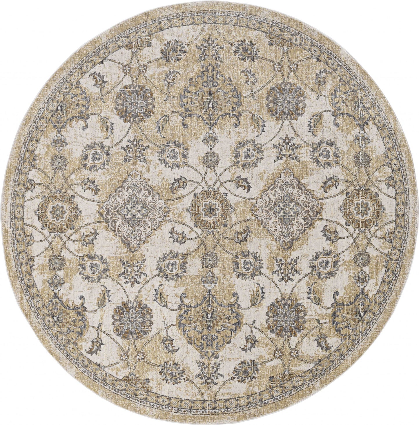 2' X 3' Ivory Sand Vintage Wool Accent Rug