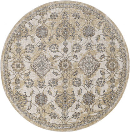 2' X 3' Ivory Sand Vintage Wool Accent Rug