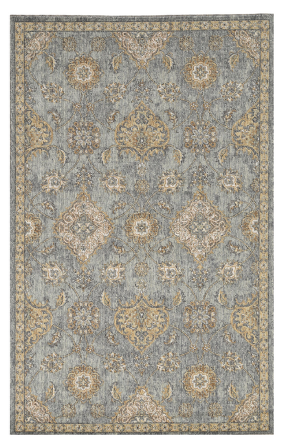 2' X 3' Sage Green Wool Floral Distressed Area Rug