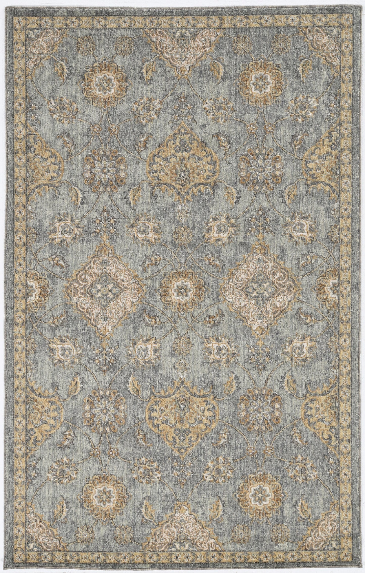 2'X3' Sage Green Machine Woven Vintage Traditional Indoor Accent Rug