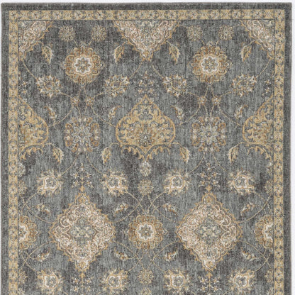 2' X 3' Slate Grey Vintage Wool Accent Rug