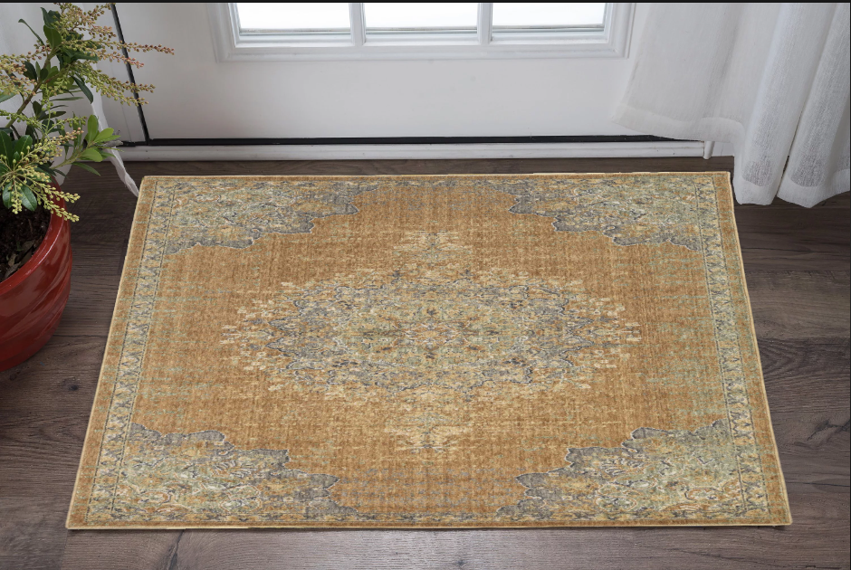 3' X 5' Coffee Brown Machine Woven Floral Medallion Indoor Area Rug - 96.0" (L) x 120.0" (W) x 1.0" (H)