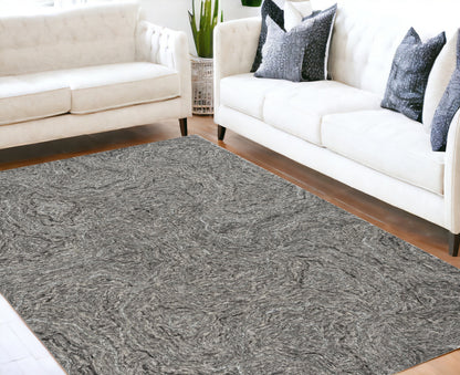 3' X 5' Grey Hand Tufted Abstract Indoor Area Rug