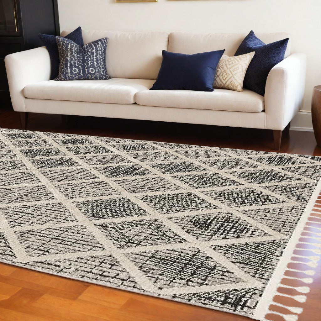 94 X 130 Charcoal Polyester Rug - 94.0" (H) x 130.0" (W) x 0.5" (D)