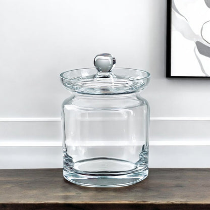 6" Clear Mouth Blown Crystal Biscuit Jar HomeRoots