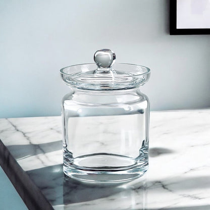 6" Clear Mouth Blown Crystal Biscuit Jar HomeRoots