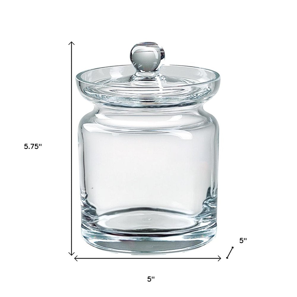 6" Clear Mouth Blown Crystal Biscuit Jar HomeRoots