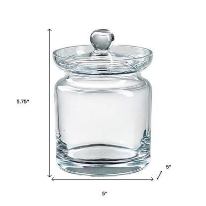 6" Clear Mouth Blown Crystal Biscuit Jar HomeRoots