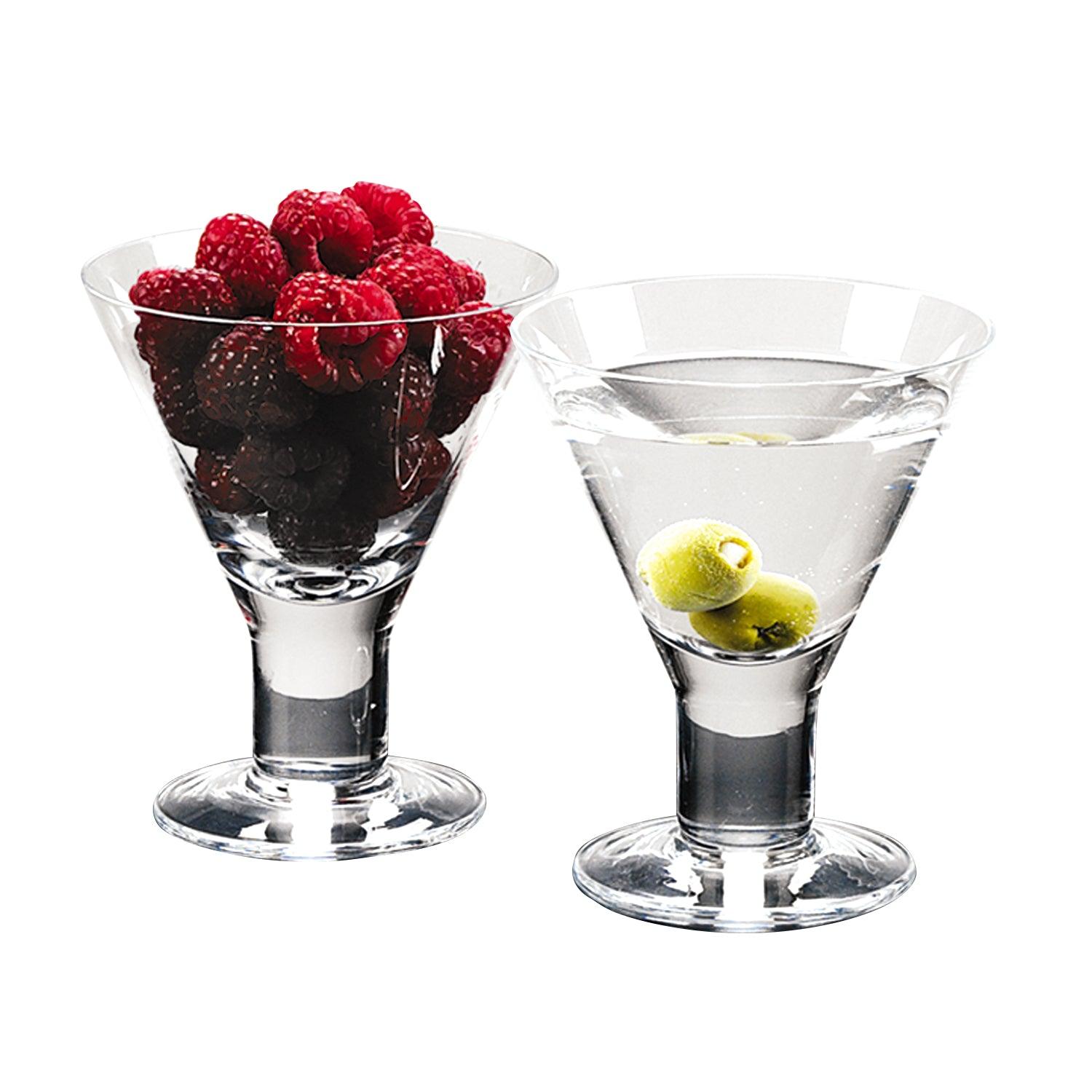 Mouth Blown Crystal Set Of 4 Martini Or Dessert Servers 6 Oz - FurniFindUSA
