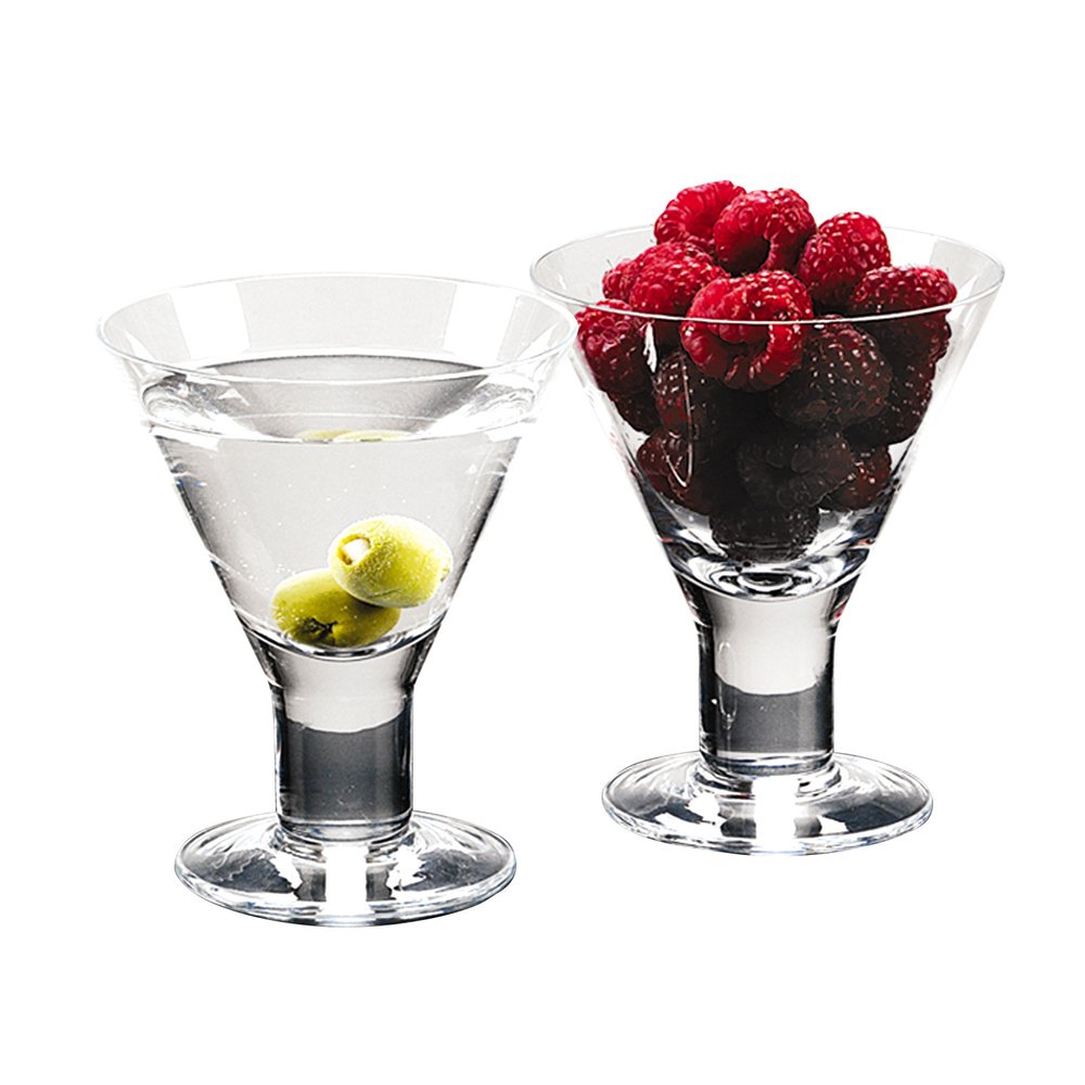 Mouth Blown Crystal Set Of 4 Martini Or Dessert Servers  6 Oz HomeRoots