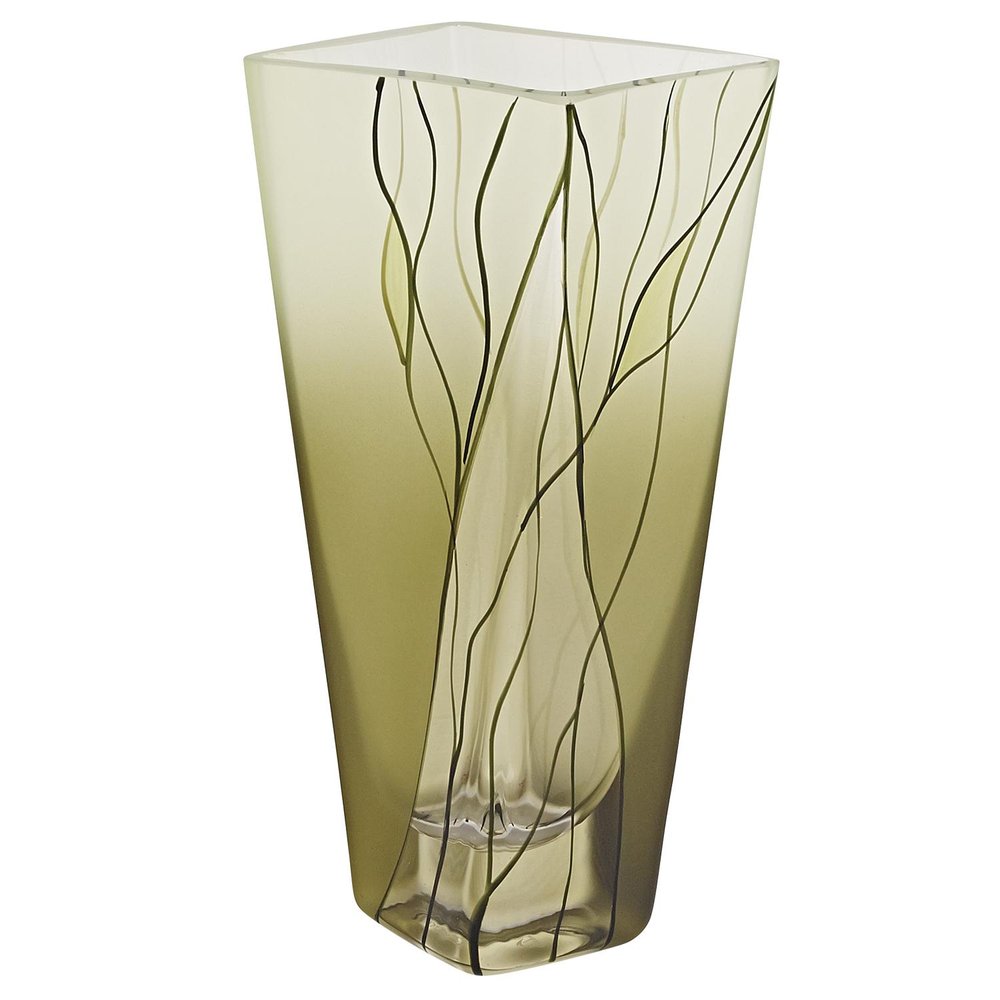 8" Green Cylinder Crystal Glass Table Vase HomeRoots