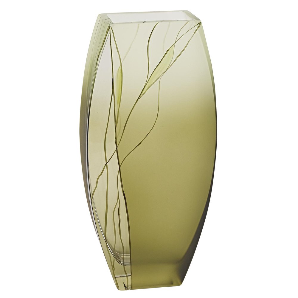12" Green Abstract Lead Free Crystal Table Vase HomeRoots