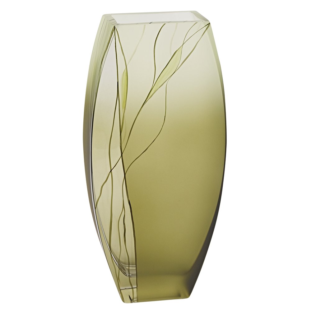 12" Green Abstract Lead Free Crystal Table Vase HomeRoots