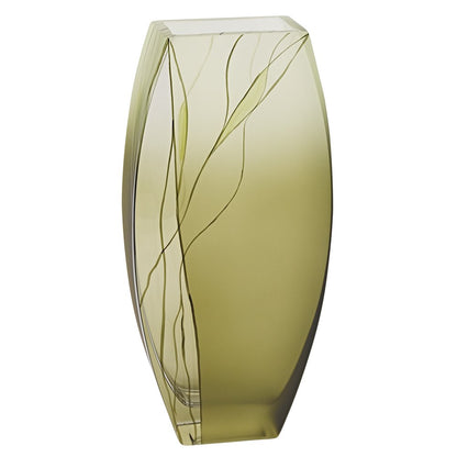 12" Green Abstract Lead Free Crystal Table Vase HomeRoots