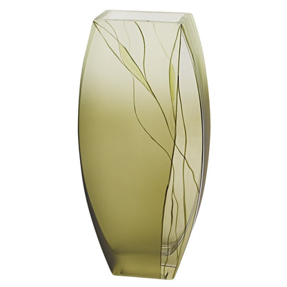 12" Green Abstract Lead Free Crystal Table Vase HomeRoots
