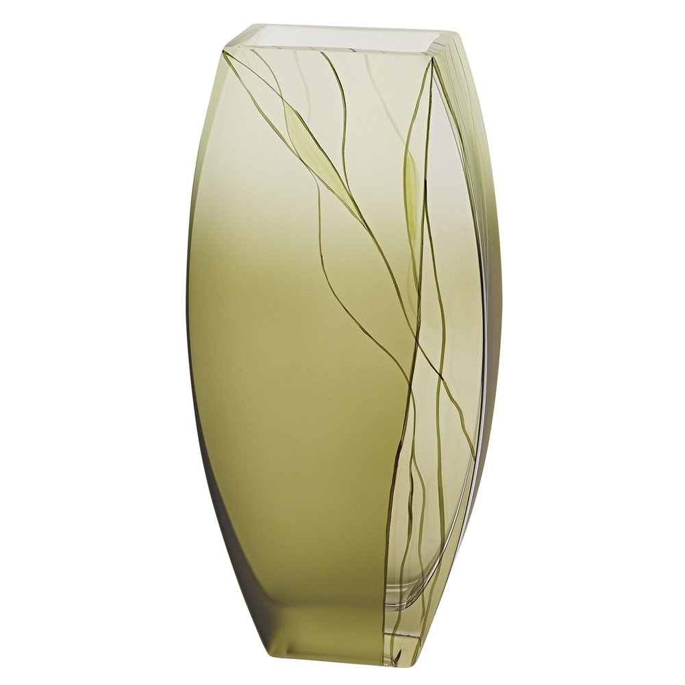 12" Green Abstract Lead Free Crystal Table Vase HomeRoots