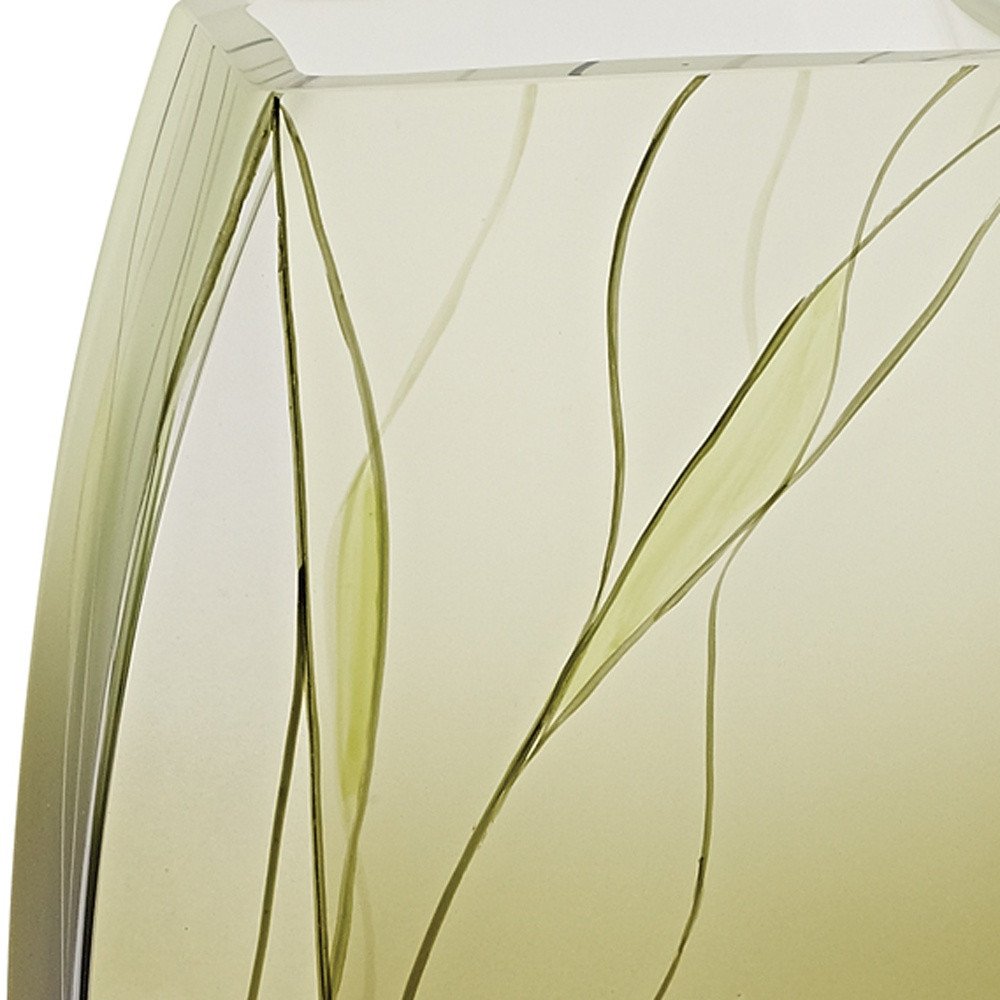 12" Green Abstract Lead Free Crystal Table Vase HomeRoots