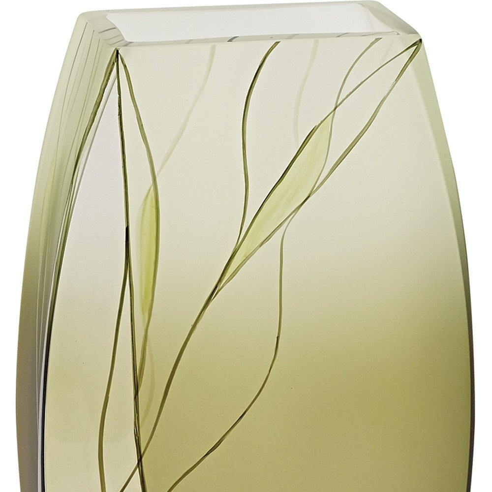 12" Green Abstract Lead Free Crystal Table Vase HomeRoots