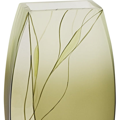 12" Green Abstract Lead Free Crystal Table Vase HomeRoots
