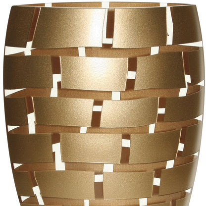 12" Gold And Clear Geometric Oval Lead Free Crystal Table Vase HomeRoots
