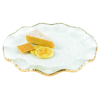 13 Mouth Blown Wavy Edge Gold Leaf Platter Or Charger HomeRoots