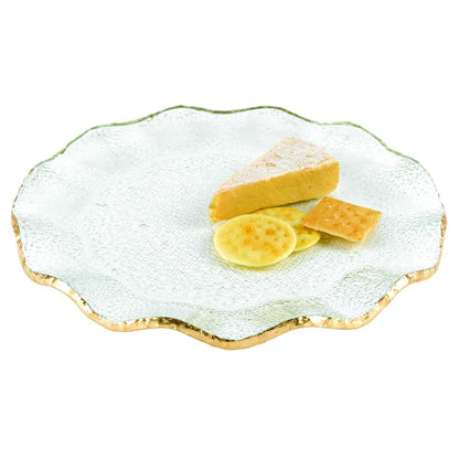 13 Mouth Blown Wavy Edge Gold Leaf Platter Or Charger HomeRoots