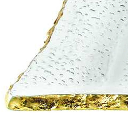 18 Mouth Blown Rectangular Edge Gold Leaf Serving Platter Or Tray HomeRoots