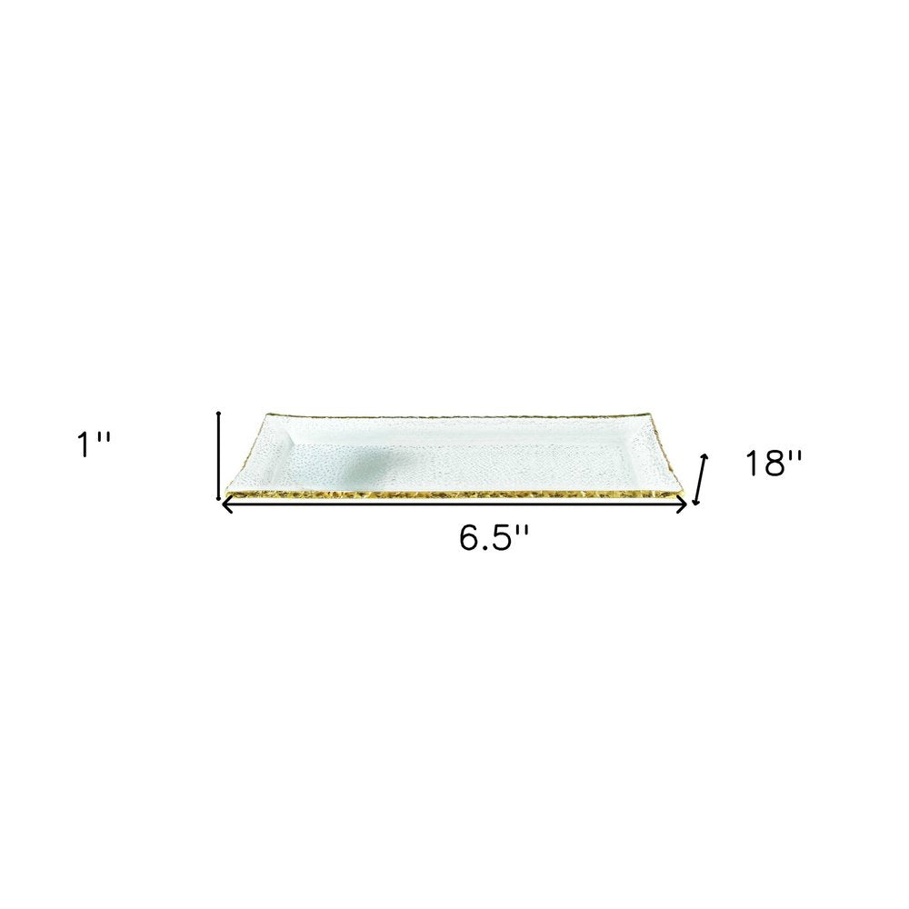 18 Mouth Blown Rectangular Edge Gold Leaf Serving Platter Or Tray HomeRoots