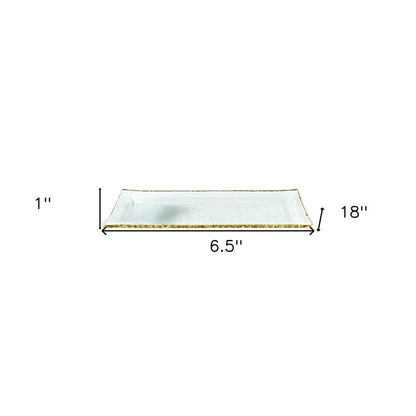 18 Mouth Blown Rectangular Edge Gold Leaf Serving Platter Or Tray HomeRoots