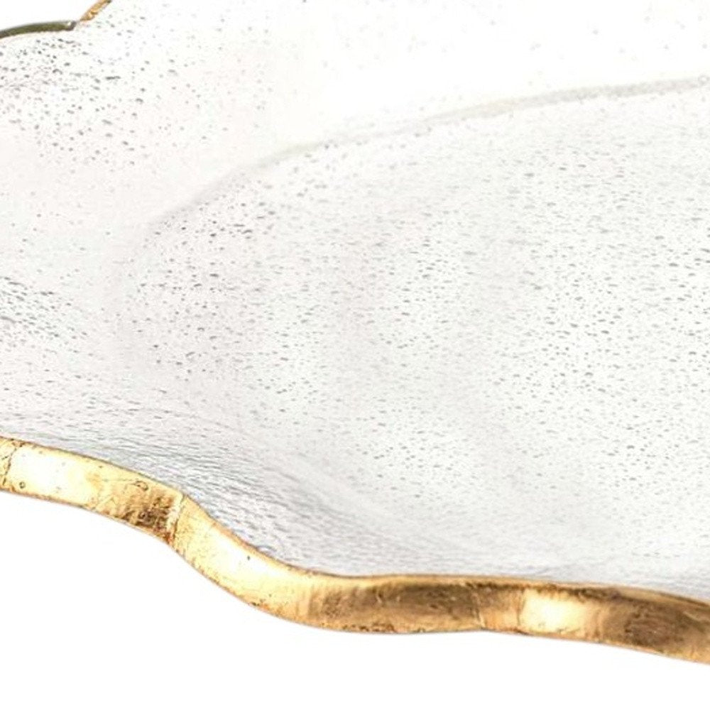 10" Clear And Gold Glass Platter HomeRoots
