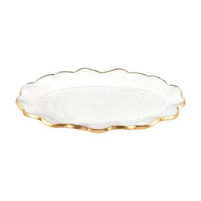 10" Clear And Gold Glass Platter HomeRoots