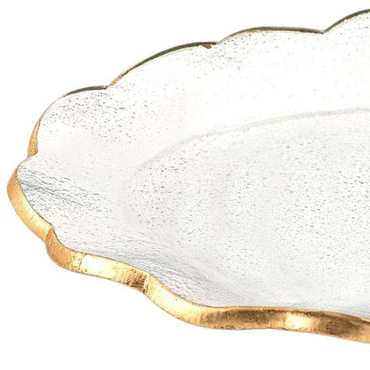 10" Clear And Gold Glass Platter HomeRoots