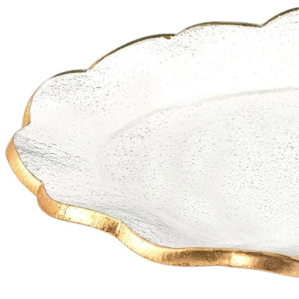 10" Clear And Gold Glass Platter HomeRoots