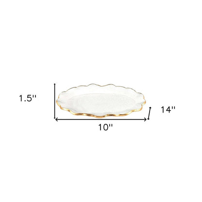 10" Clear And Gold Glass Platter HomeRoots