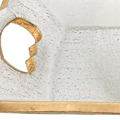 11" Clear And Gold Seeded Glass Serving Tray With Handles HomeRoots