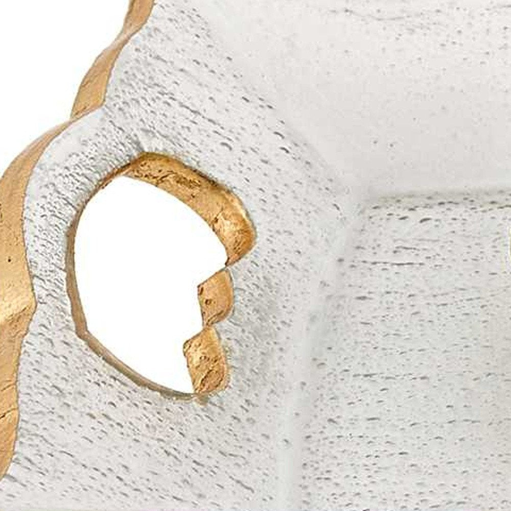 11" Clear And Gold Seeded Glass Serving Tray With Handles HomeRoots