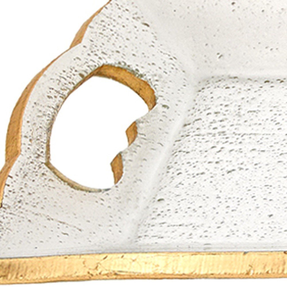 20" Clear And Gold Seeded Glass Serving Tray With Handles HomeRoots