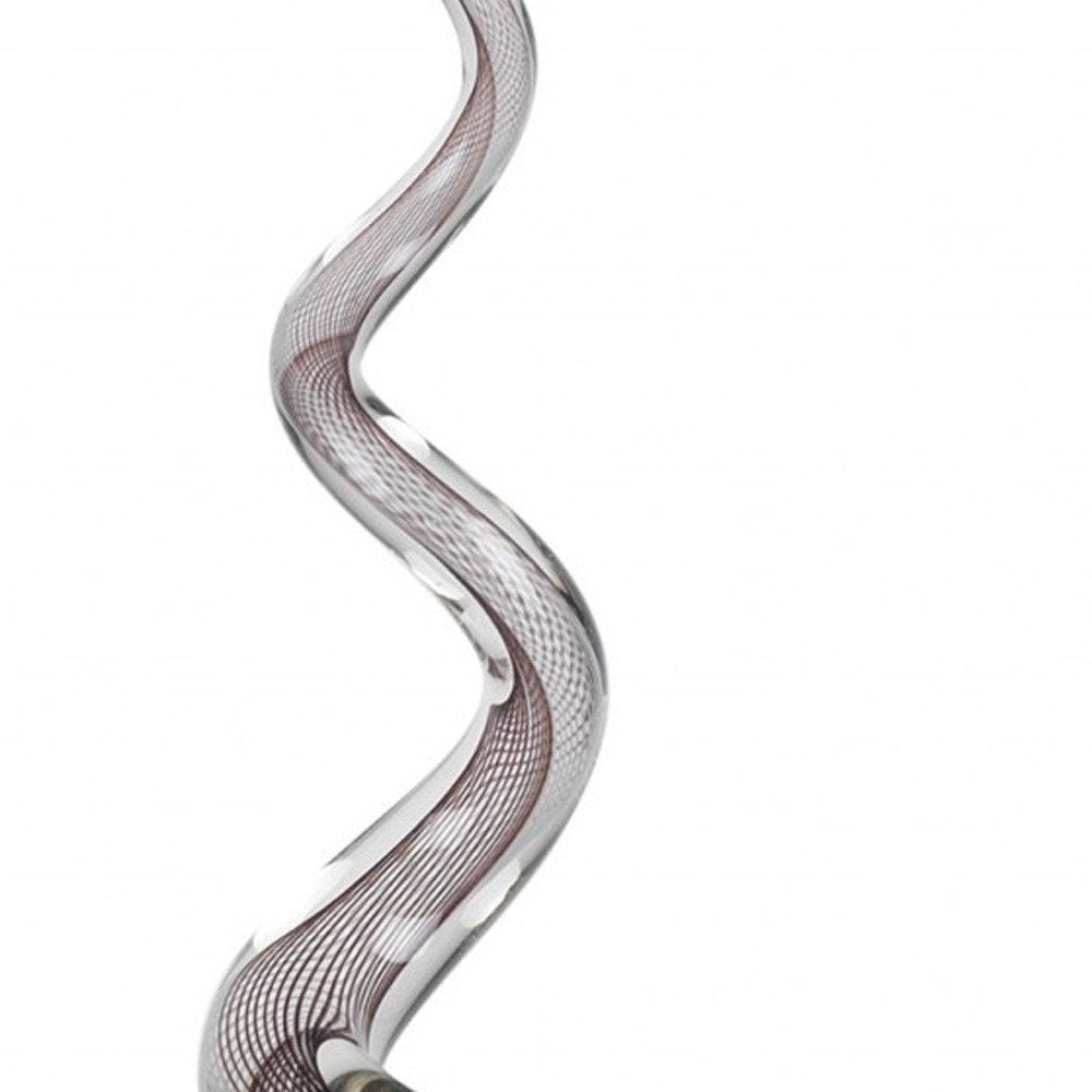 20" Clear and Brown Murano Glass Modern Abstract Tabletop Sculpture HomeRoots