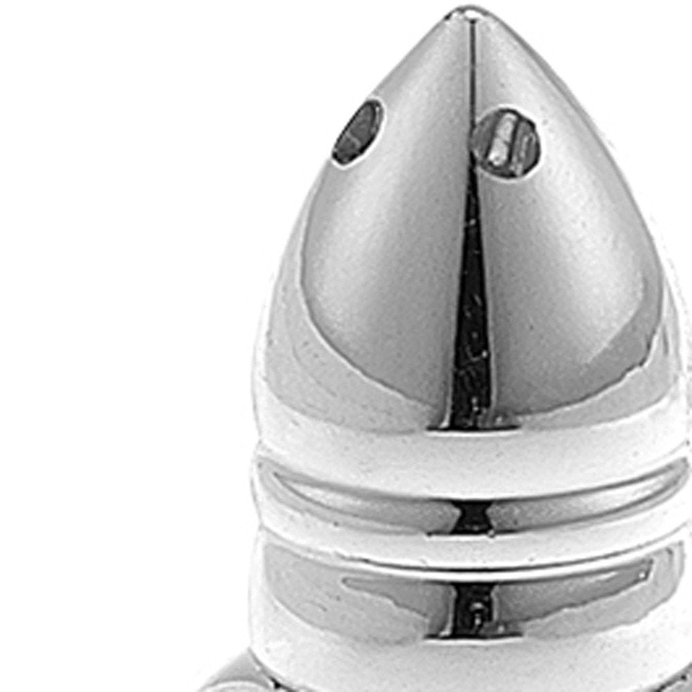 Set of Six Clear And Silver Cut Crystal Individual Salt and Pepper Shakers HomeRoots