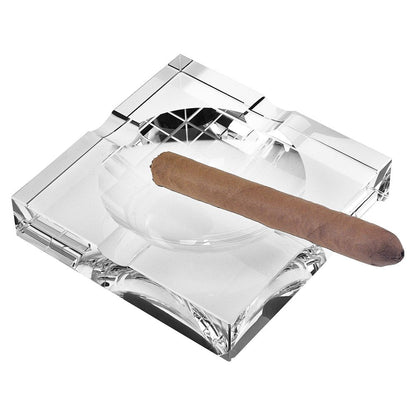 5" Clear Crystal Square Cigar Ash Tray HomeRoots