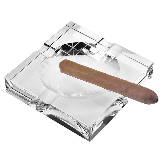 5" Clear Crystal Square Cigar Ash Tray HomeRoots