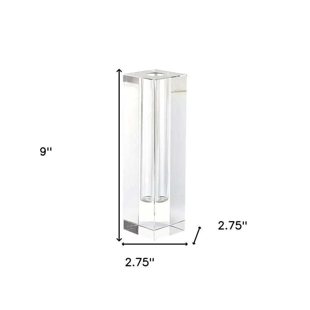 9" Clear Square Lead Free Crystal Table Vase HomeRoots