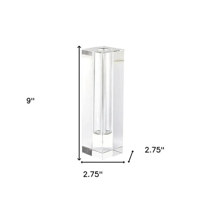 9" Clear Square Lead Free Crystal Table Vase HomeRoots