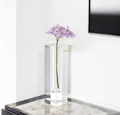 9" Clear Square Lead Free Crystal Table Vase HomeRoots