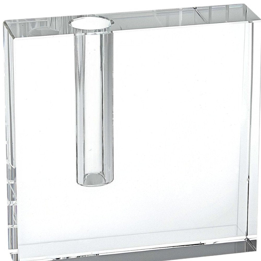6" Clear Square Lead Free Crystal Bud Vase HomeRoots
