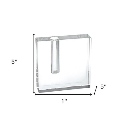 6" Clear Square Lead Free Crystal Bud Vase HomeRoots