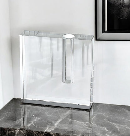 6" Clear Square Lead Free Crystal Bud Vase HomeRoots